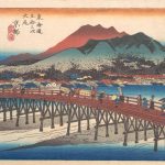 "The Great Bridge At Sanjo," by Utagawa Hiroshige.