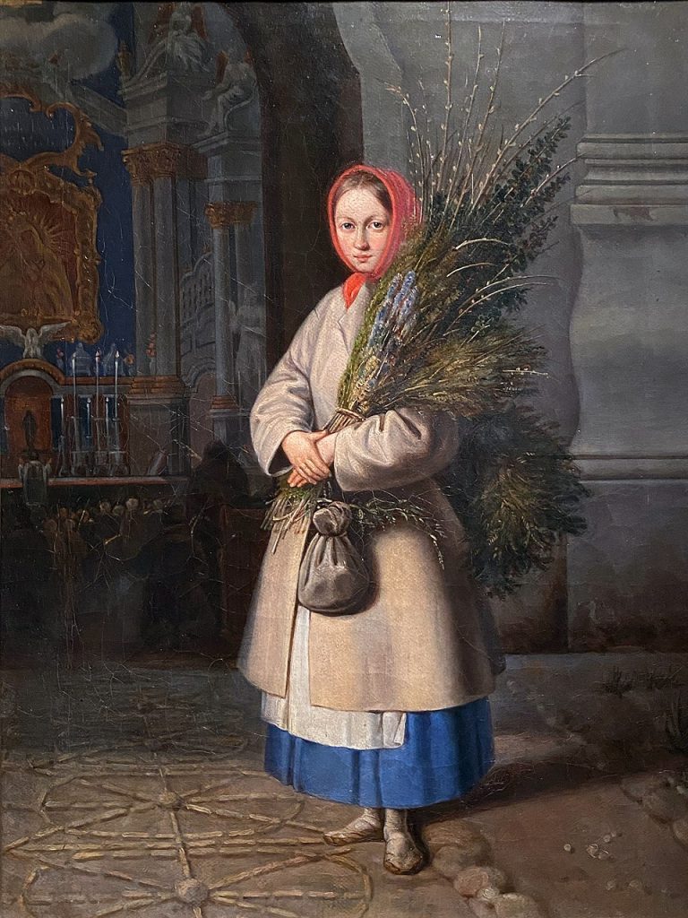 "Lithuanian Girl With Palm Sunday Fronds," by Kanuty Rusiecki.