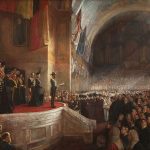 "The Big Picture," by Tom Roberts. Illustrating the opening of the first Parliament of Australia on 9 May 1901.