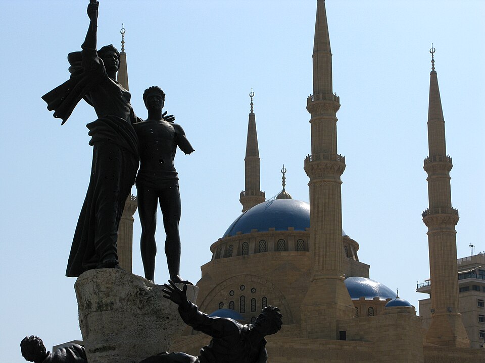Martyr's Monument and Al Amin Mosque, Beirut, Lebanon.