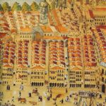 An engraving of 18th century Bilbao.