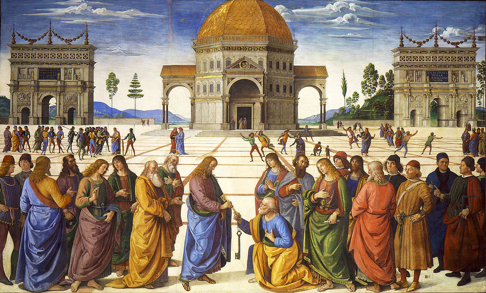 "Delivery Of The Keys," by Pietro Perugino, in the Sistine Chapel.