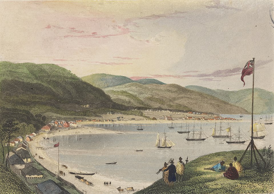 Lambton Harbour, Wellington, New Zealand, c. 1840.