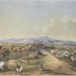 North Terrace of Adelaide, Australia in 1841.