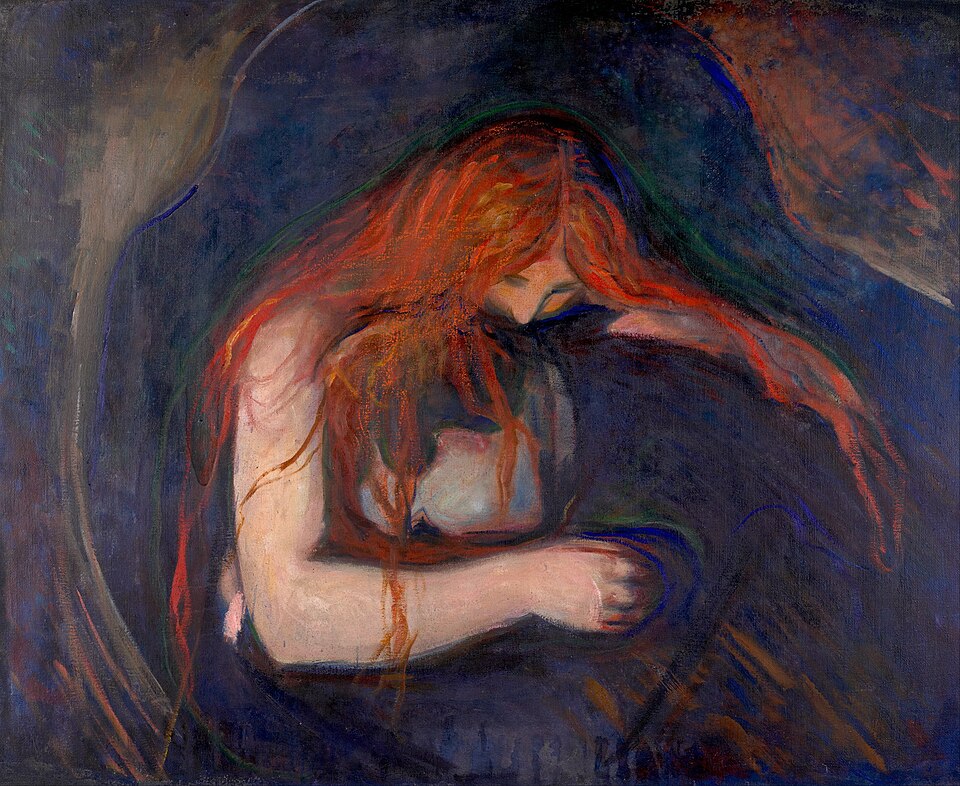 "Vampire," 1895 version, by Evard Munch.