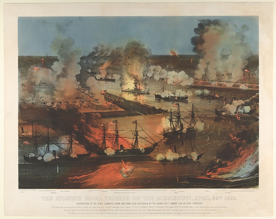 "Capture Of New Orleans," lithograph of engraving.