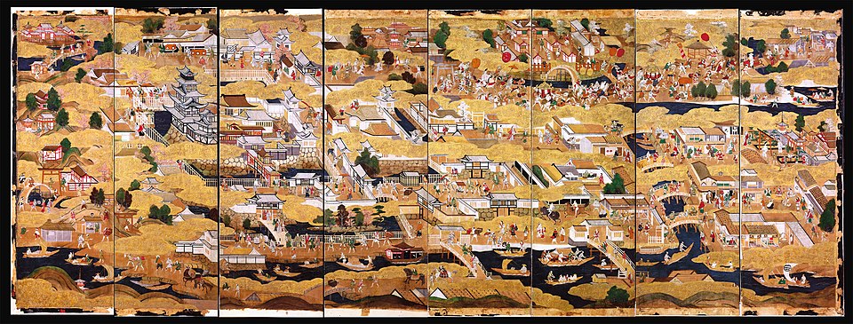 The Sumiyoshi-matsuri in the 16th century, Osaka, Japan.