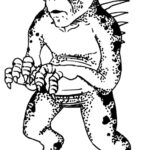 Drawing of a Chupacabra.