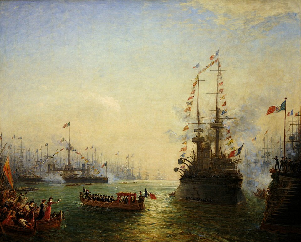 "Émile Loubet Visiting The French And Italian Squadrons In Toulon," by Félix Ziem.