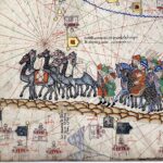 Depiction of Marco Polo's caravan on the Silk Road.