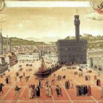 Painting of the Palazzo Vecchio in Florence, Italy.