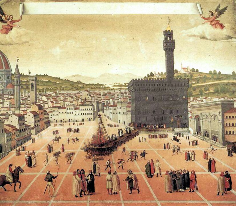 Painting of the Palazzo Vecchio in Florence, Italy.
