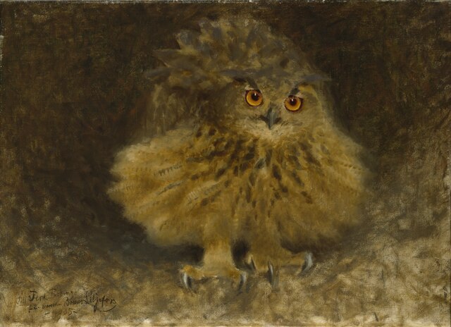 "An Eagle Owl," by Bruno Liljefors.