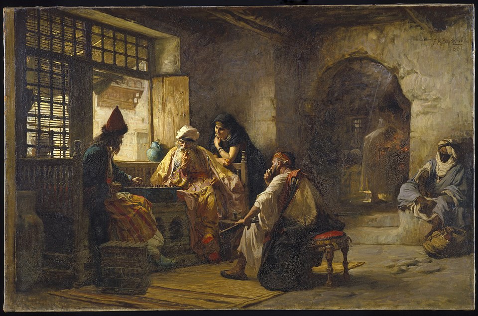 "An Interesting Game," by Frederick Arthur Bridgman.