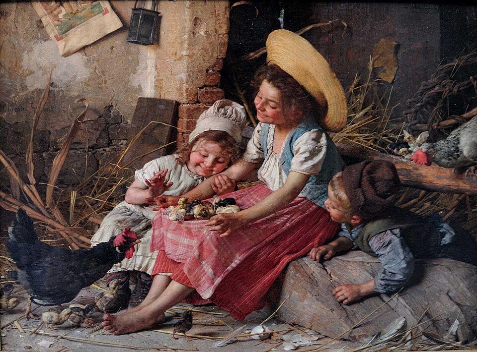 "Children And Chicken," by Gaetano Chierici.