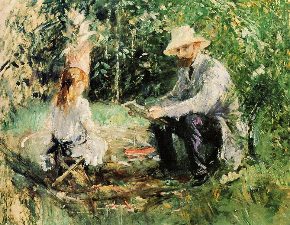 "Eugène Manet And His Daughter In The Garden," by Berthe Morisot.