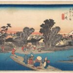 Ferry boat crossing the Rokugo River.