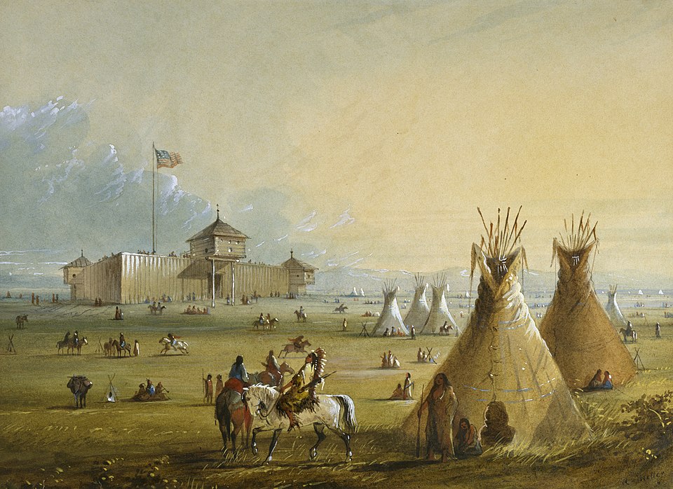 Fort Laramie, painted by Alfred Jacob Miller.