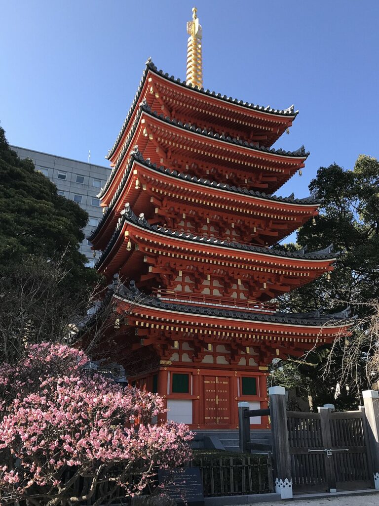 Gojunoto Tower, Tochoji Temple, Fukuoka, Japan.
