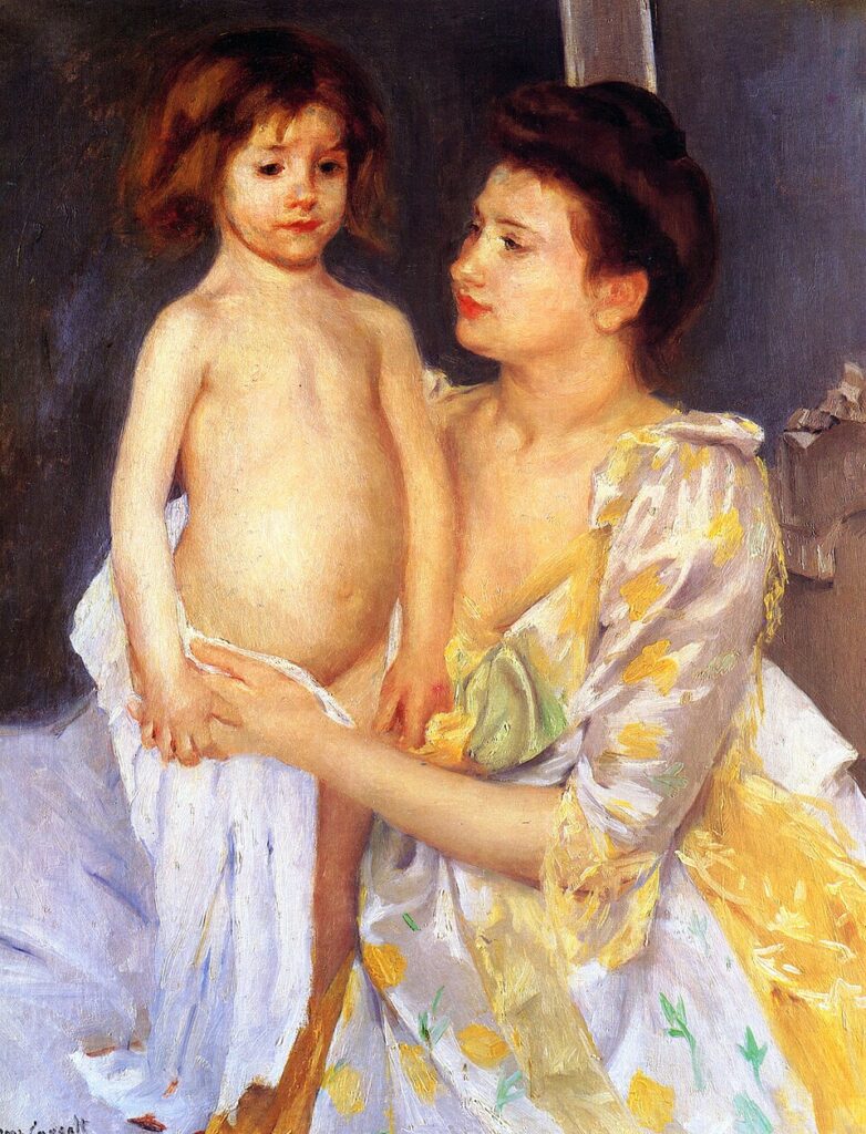 "Jules Being Dried By His Mother," by Mary Cassatt.