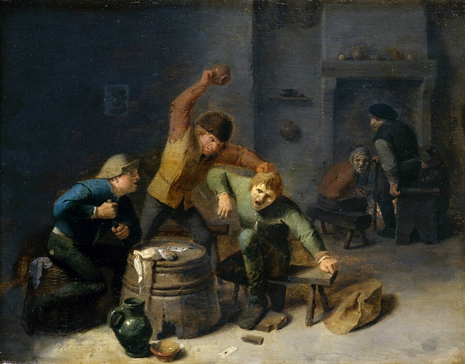 "Peasants Brawling Over Cards," by Adriaen Brouwer.