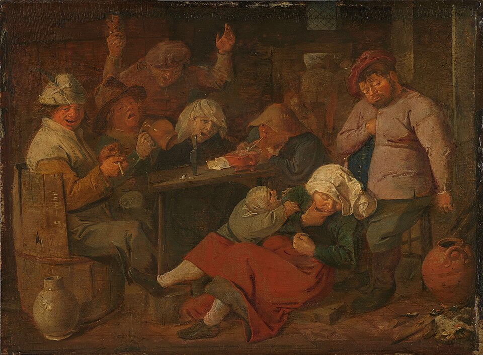 "Peasants Drinking About," by Adriaen Brouwer.