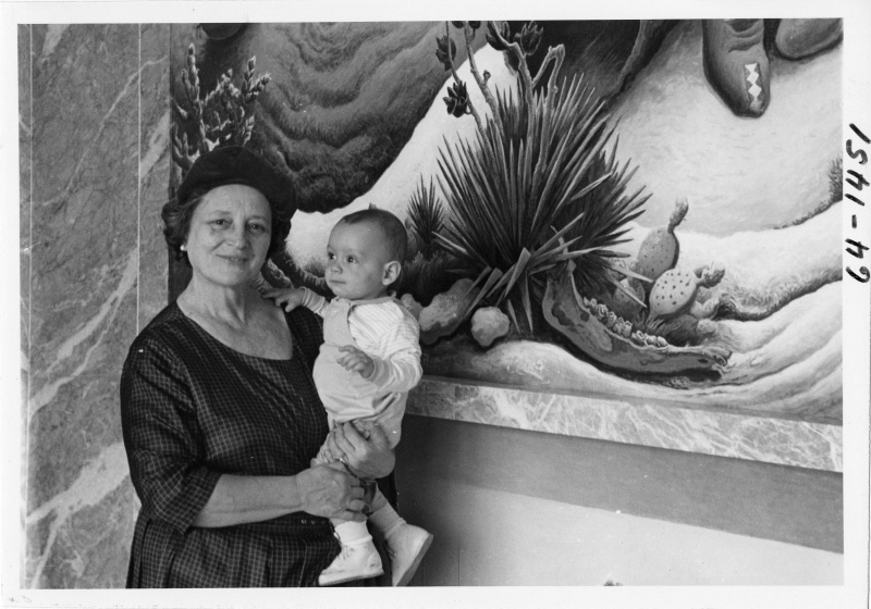 Rita Benton and Grandson Anthony With Mural