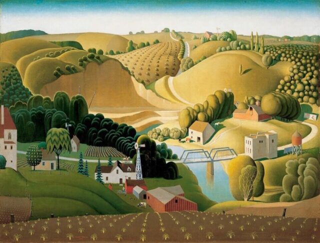 "Stone City Iowa," by Grant Wood, 1930.