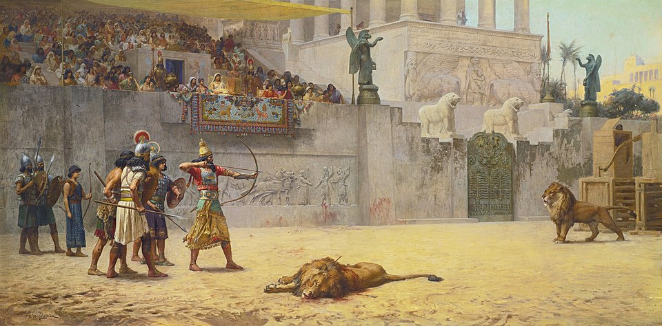 "The Diversion Of An Assyrian King," by Frederick Arthur Bridgman.