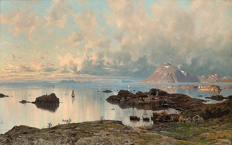 "Fiskevaer I Lofoten," by Eilert Adelsteen Normann.