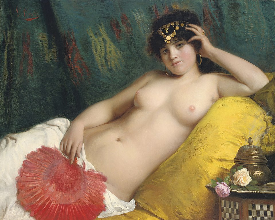 "An Odalisque With A Red Fan," by Giovanni Costa.
