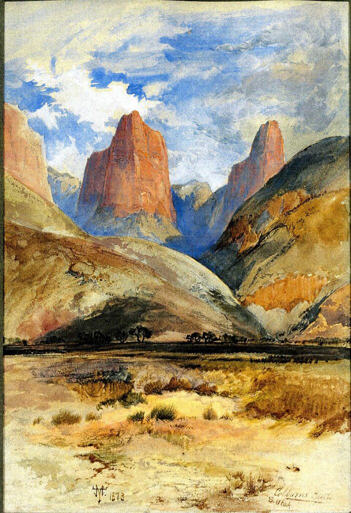 "Colburn's Butte, South Utah," by Thomas Moran, 1873.