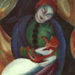 "Girl With Cat," by Franz Marc, 1912.