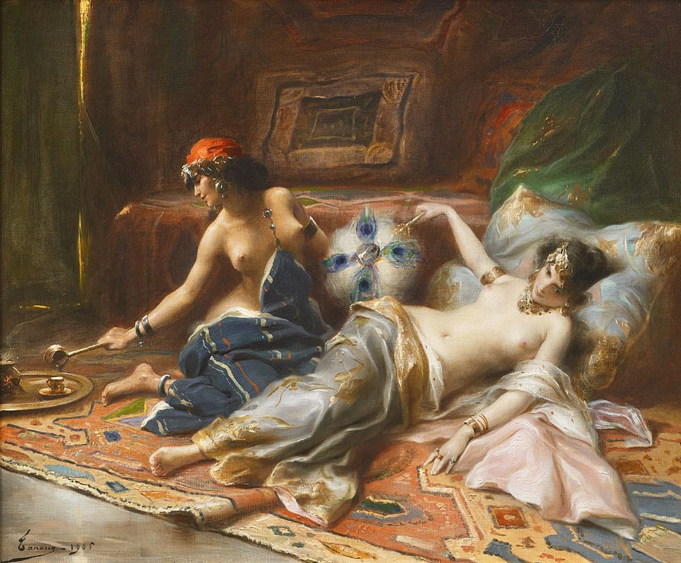 "Odalisques," by Henri Adrien Tanoux, 1905.