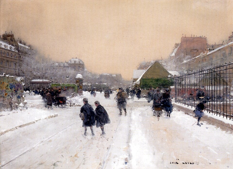 "Paris Under Snow," by Luigi Loir.