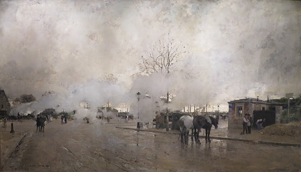 "Smoke On The Paris Circuit Line," by Luigi Loir, 1885.