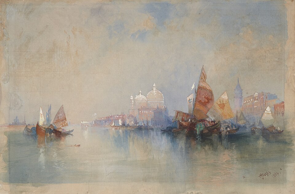 "The Lagoon Looking Toward Santa Maria Della Salute," by Thomas Moran, 1894.