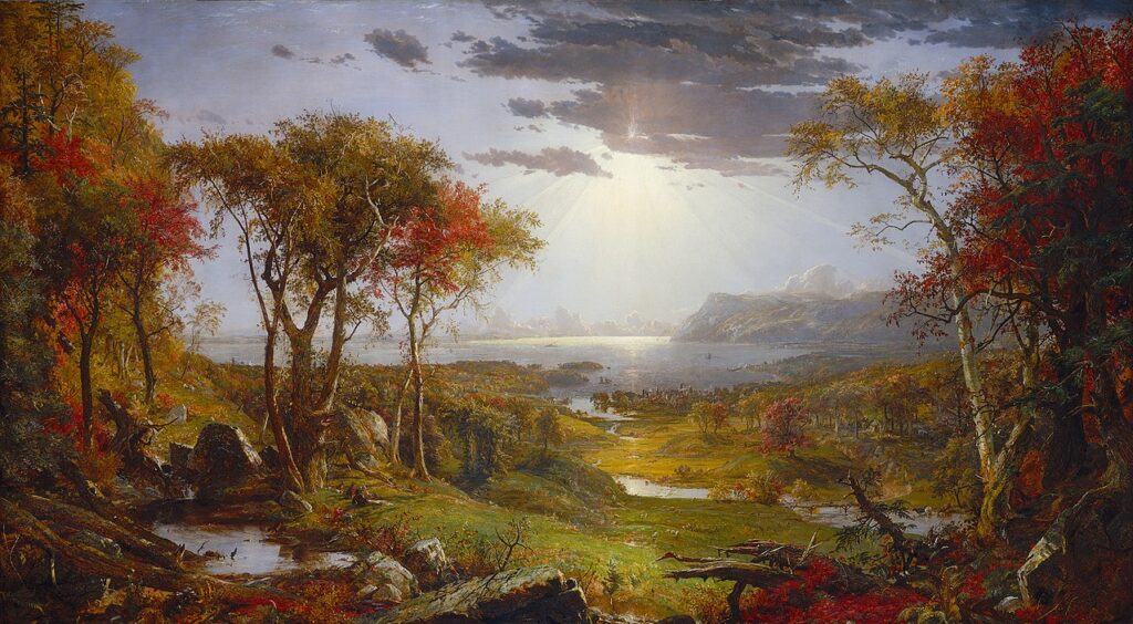 "On The Hudson River," by Jasper Francis Cropsey.