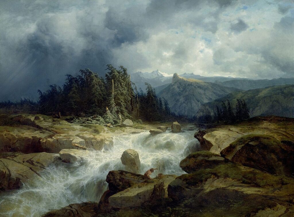 "Torrent De Montagne Par Orage," by Alexandre Calame.
