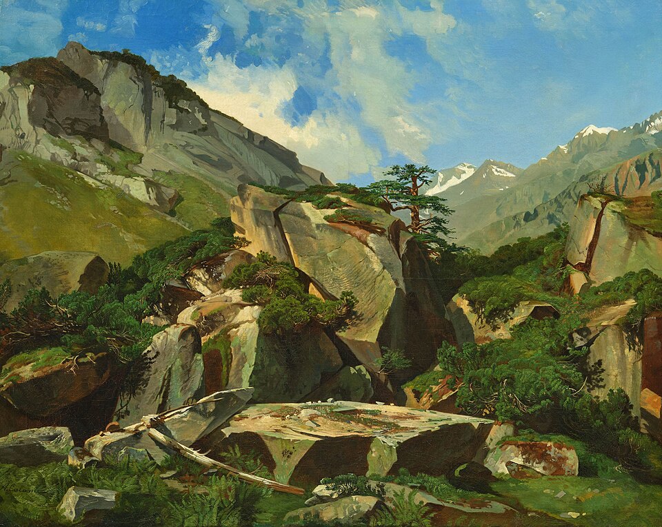 "Hochgebirgstal Mit Felsblocken," by Alexandre Calame.