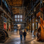 Modern art in an industrial space.